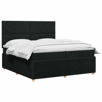 Boxspringbett mit Matratze Schwarz 200 x 200 cm Stoff