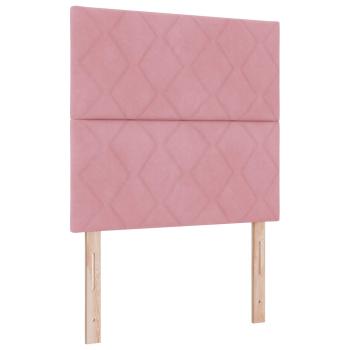 Boxspringbett mit Matratze mit Kopfteil Rosa 90 x 190 cm Samt