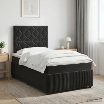 ARDEBO.de - Boxspringbett mit Matratze Schwarz 120 x 190 cm Samt