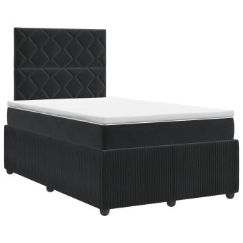 Boxspringbett mit Matratze Schwarz 120 x 190 cm Samt