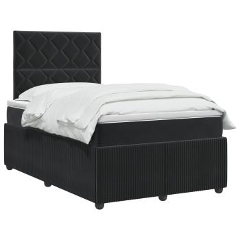 Boxspringbett mit Matratze Schwarz 120 x 190 cm Samt