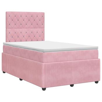 Boxspringbett mit Matratze mit Kopfteil Rosa 120 x 200 cm Samt