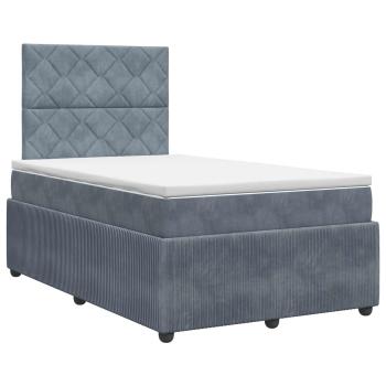 Boxspringbett mit Matratze Dunkelgrau 120 x 200 cm Samt