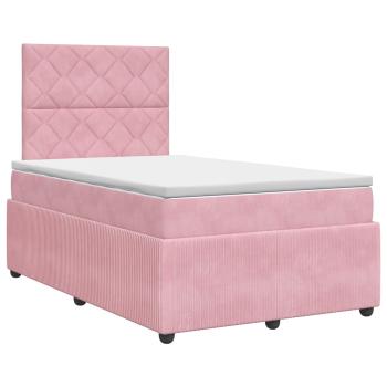 Boxspringbett mit Matratze mit Kopfteil Rosa 120 x 200 cm Samt