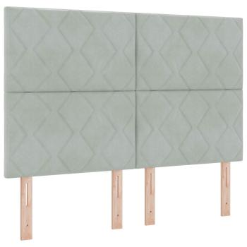 Boxspringbett mit Matratze Hellgrau 140 x 200 cm Samt