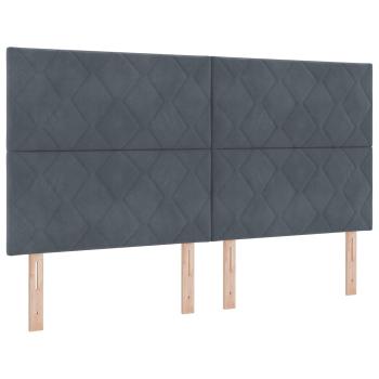 Boxspringbett mit Matratze Dunkelgrau 180 x 200 cm Samt