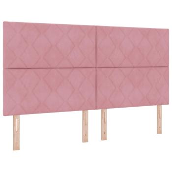 Boxspringbett mit Matratze mit Kopfteil Rosa 180 x 200 cm Samt