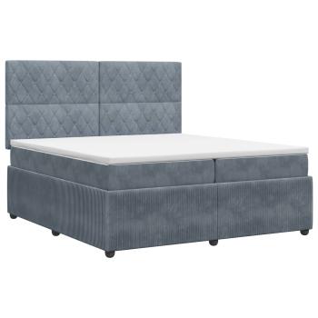 Boxspringbett mit Matratze Dunkelgrau 200 x 200 cm Samt