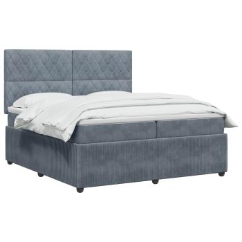 Boxspringbett mit Matratze Dunkelgrau 200 x 200 cm Samt