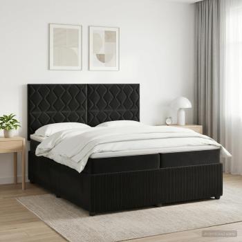 ARDEBO.de - Boxspringbett mit Matratze Schwarz 200 x 200 cm Samt