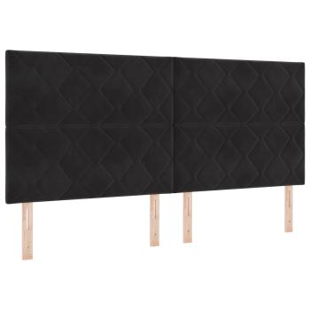 Boxspringbett mit Matratze Schwarz 200 x 200 cm Samt