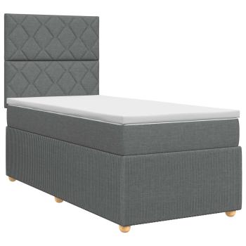 Boxspringbett mit Matratze Dunkelgrau Einzeln Stoff