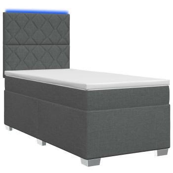 Boxspringbett mit Matratze Dunkelgrau 80 x 200 cm Stoff