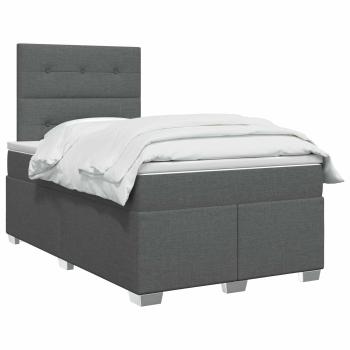 Boxspringbett mit Matratze Dunkelgrau 120 x 190 cm Stoff