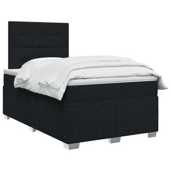 Boxspringbett mit Matratze Schwarz 120 x 190 cm Stoff