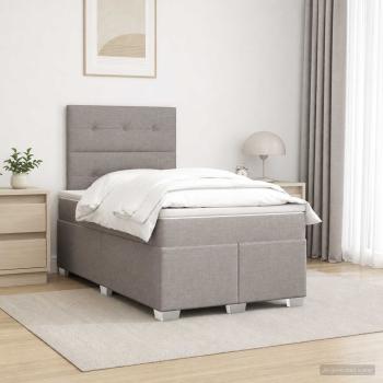 ARDEBO.de - Boxspringbett mit Matratze Taupe 120 x 190 cm Stoff