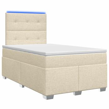 Boxspringbett mit Matratze Creme 120 x 190 cm Stoff