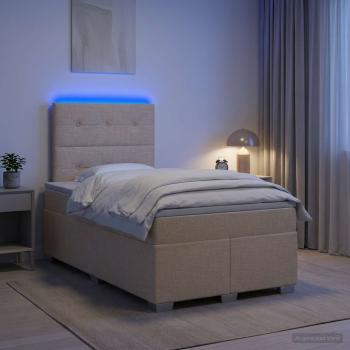 Boxspringbett mit Matratze Creme 120 x 190 cm Stoff