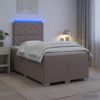 ARDEBO.de - Boxspringbett mit Matratze Taupe 120 x 190 cm Stoff