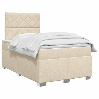 Boxspringbett mit Matratze Creme 120 x 190 cm Stoff