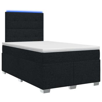Boxspringbett mit Matratze Schwarz 120 x 200 cm Stoff