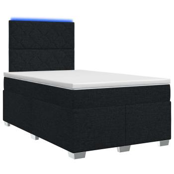 Boxspringbett mit Matratze Schwarz 120 x 200 cm Stoff