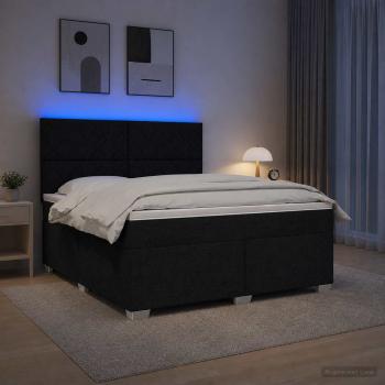 ARDEBO.de - Boxspringbett mit Matratze Schwarz 140 x 200 cm Stoff