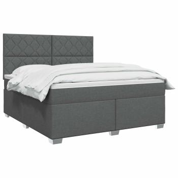 Boxspringbett mit Matratze Dunkelgrau 160 x 200 cm Stoff