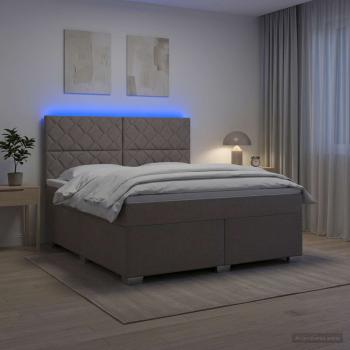 Boxspringbett mit Matratze Taupe 160 x 200 cm Stoff