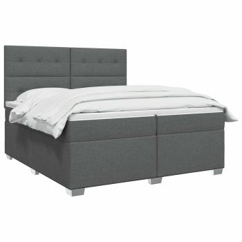 Boxspringbett mit Matratze Dunkelgrau 200 x 200 cm Stoff