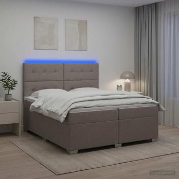 Boxspringbett mit Matratze Taupe 200 x 200 cm Stoff