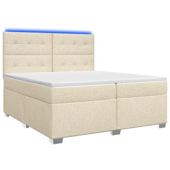 Boxspringbett mit Matratze Creme 200 x 200 cm Stoff