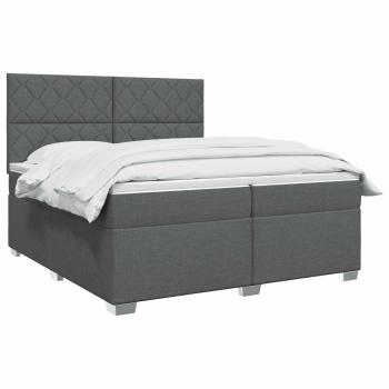 Boxspringbett mit Matratze Dunkelgrau 200 x 200 cm Stoff