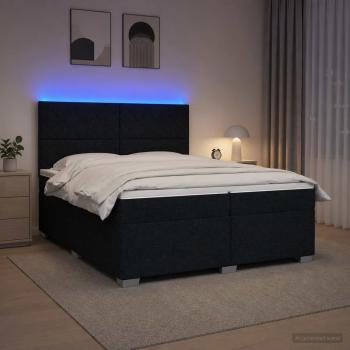 Boxspringbett mit Matratze Schwarz 200 x 200 cm Stoff