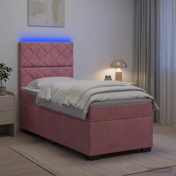 Boxspringbett mit Matratze mit Kopfteil Rosa 80 x 200 cm Samt