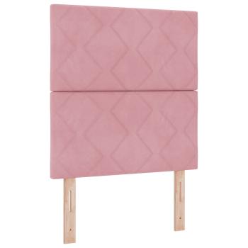 Boxspringbett mit Matratze mit Kopfteil Rosa 80 x 200 cm Samt