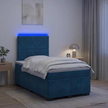 ARDEBO.de - Boxspringbett mit Matratze mit Kopfteil Blau 120 x 190 cm Samt