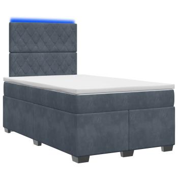 Boxspringbett mit Matratze Dunkelgrau 120 x 200 cm Samt