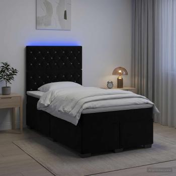 ARDEBO.de - Boxspringbett mit Matratze Schwarz 120 x 200 cm Samt