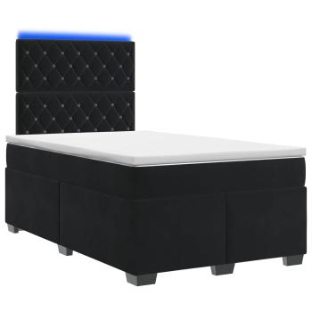 Boxspringbett mit Matratze Schwarz 120 x 200 cm Samt