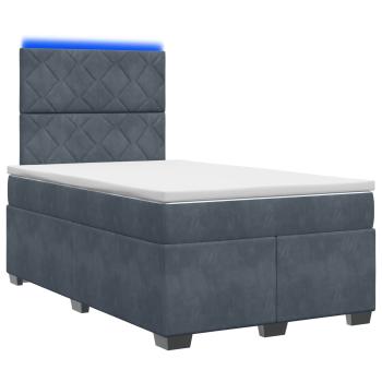 Boxspringbett mit Matratze Dunkelgrau 120 x 200 cm Samt