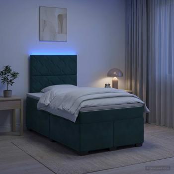 Boxspringbett mit Matratze Dunkelgrün 120 x 200 cm Samt