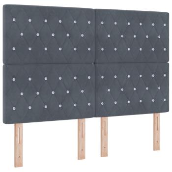 Boxspringbett mit Matratze Dunkelgrau 140 x 190 cm Samt
