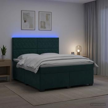 ARDEBO.de - Boxspringbett mit Matratze Dunkelgrün 140 x 190 cm Samt