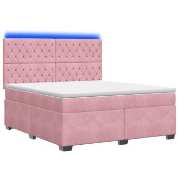 Boxspringbett mit Matratze mit Kopfteil Rosa 140 x 200 cm Samt