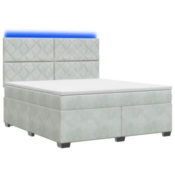 Boxspringbett mit Matratze Hellgrau 140 x 200 cm Samt