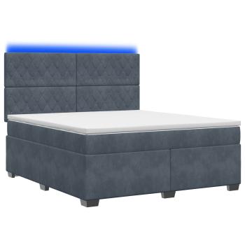 Boxspringbett mit Matratze Dunkelgrau 160 x 200 cm Samt