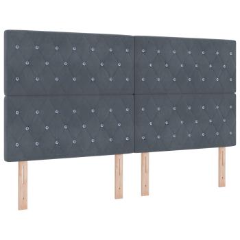 Boxspringbett mit Matratze Dunkelgrau 180 x 200 cm Samt
