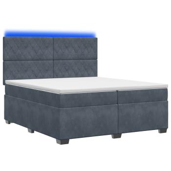 Boxspringbett mit Matratze Dunkelgrau 200 x 200 cm Samt