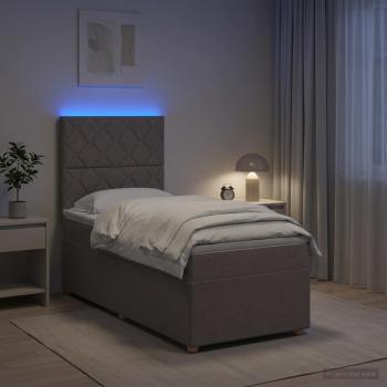 Boxspringbett mit Matratze mit Kopfteil Taupe 90 x 200 cm Stoff